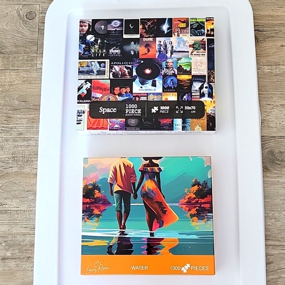 LOT OF 2 : 1000 PIECE PUZZLES: Space & Water NEW - Picture 1 of 3